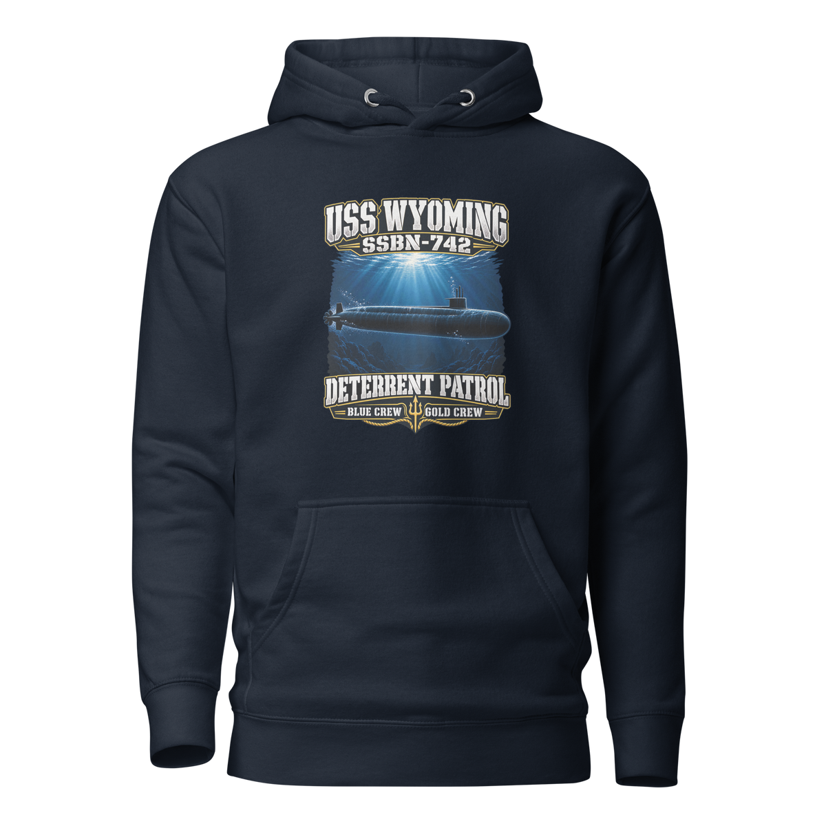 USS Wyoming (SSBN-742) Deterrent Patrol Hoodie - Deep Water