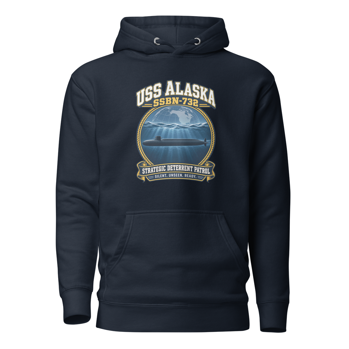 USS Alaska (SSBN-732) Deterrent Patrol Hoodie - Emblem