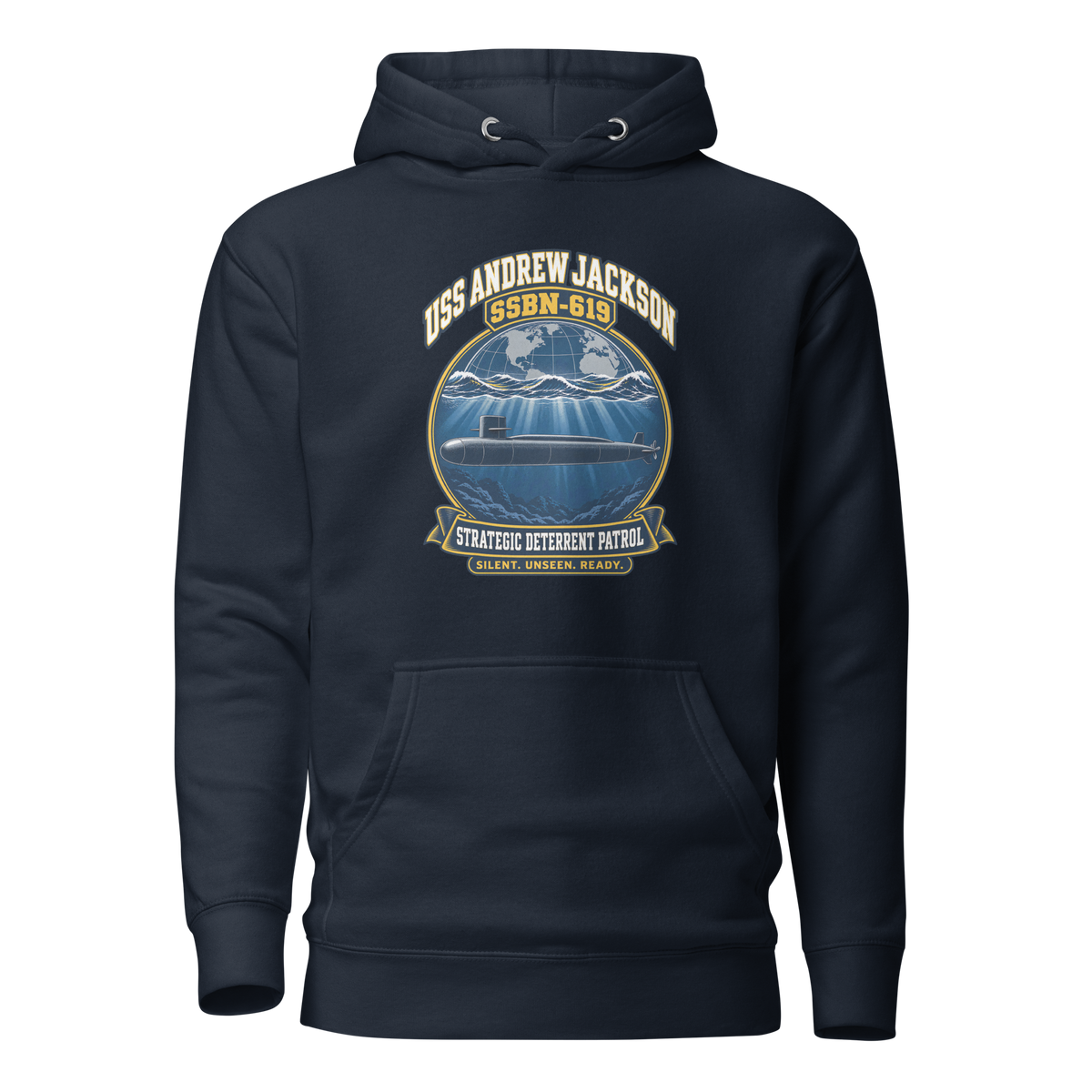 USS Andrew Jackson (SSBN-619) Deterrent Patrol Hoodie - Emblem