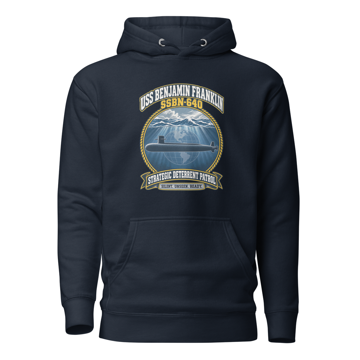 USS Benjamin Franklin (SSBN-640) Deterrent Patrol Hoodie - Emblem
