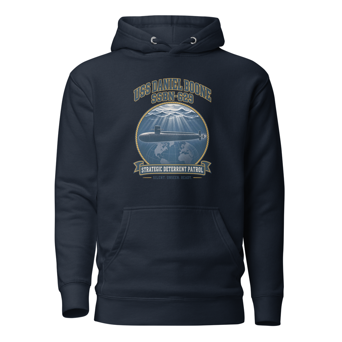 USS Daniel Boone (SSBN-629) Deterrent Patrol Hoodie - Emblem