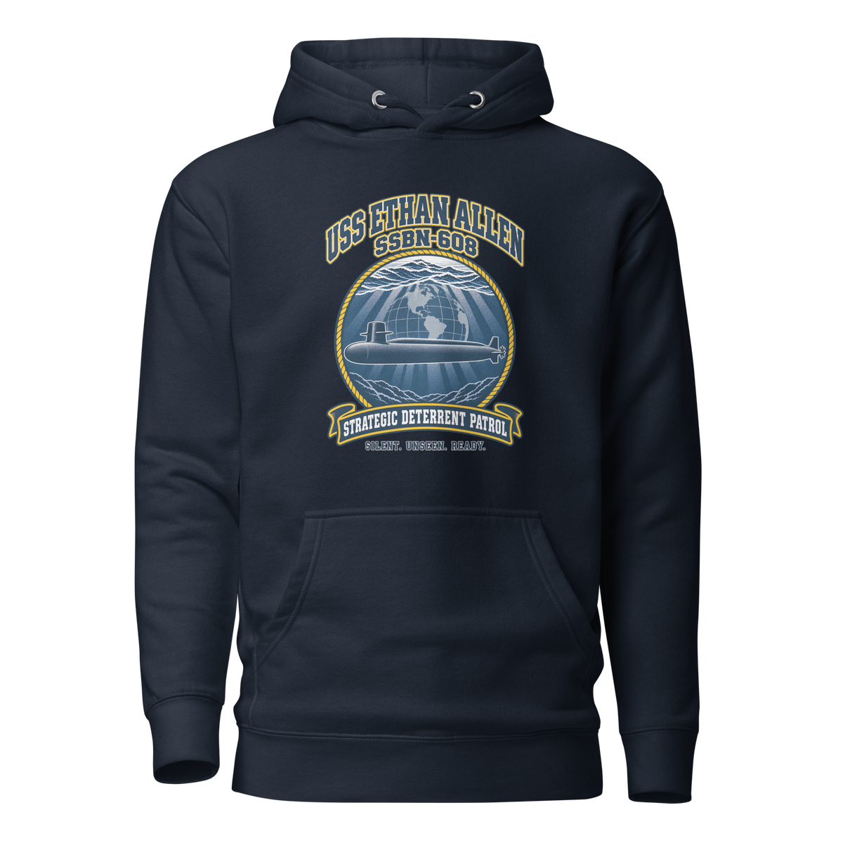 USS Ethan Allen (SSBN-608) Deterrent Patrol Hoodie - Emblem
