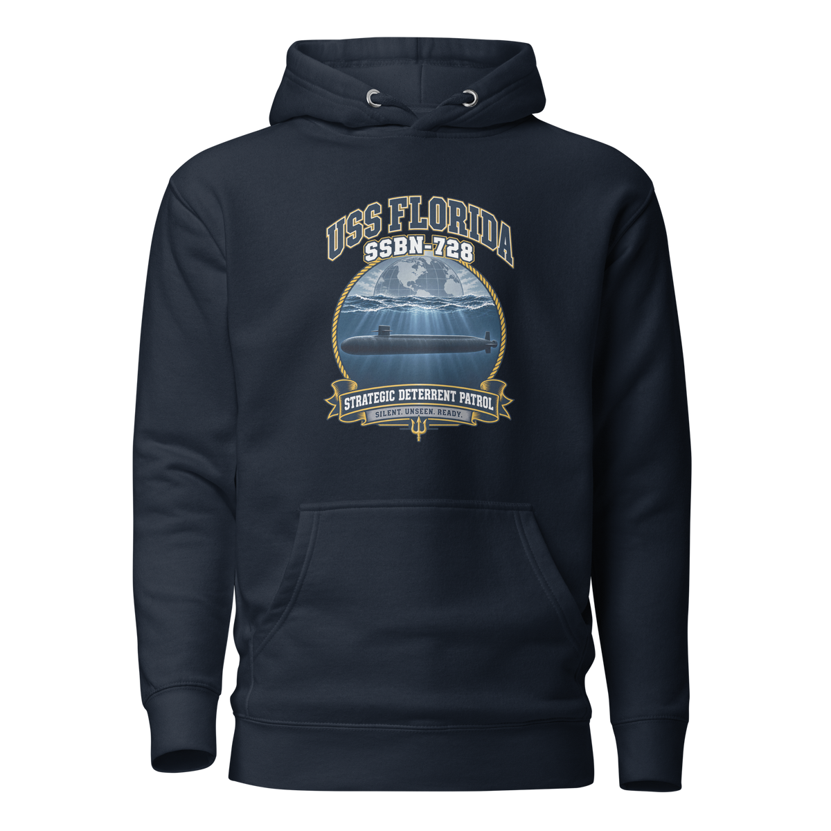 USS Florida (SSBN-728) Deterrent Patrol Hoodie - Emblem
