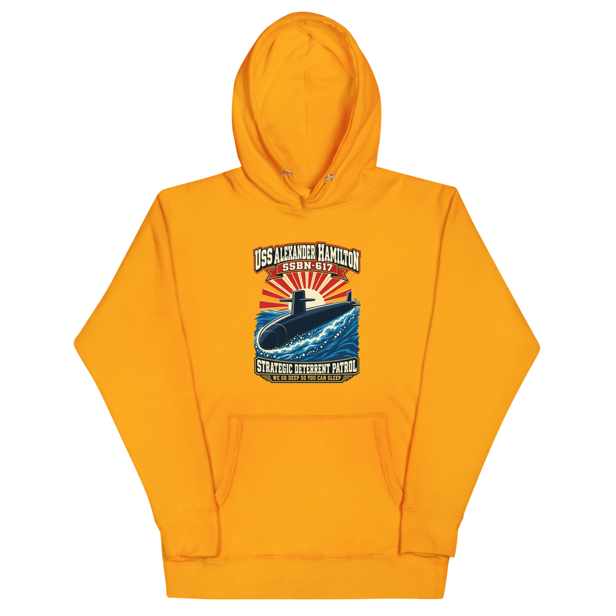 USS Alexander Hamilton (SSBN-617) Deterrent Patrol Hoodie - Retro