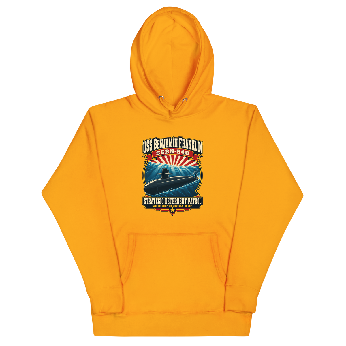 USS Benjamin Franklin (SSBN-640) Deterrent Patrol Hoodie - Retro