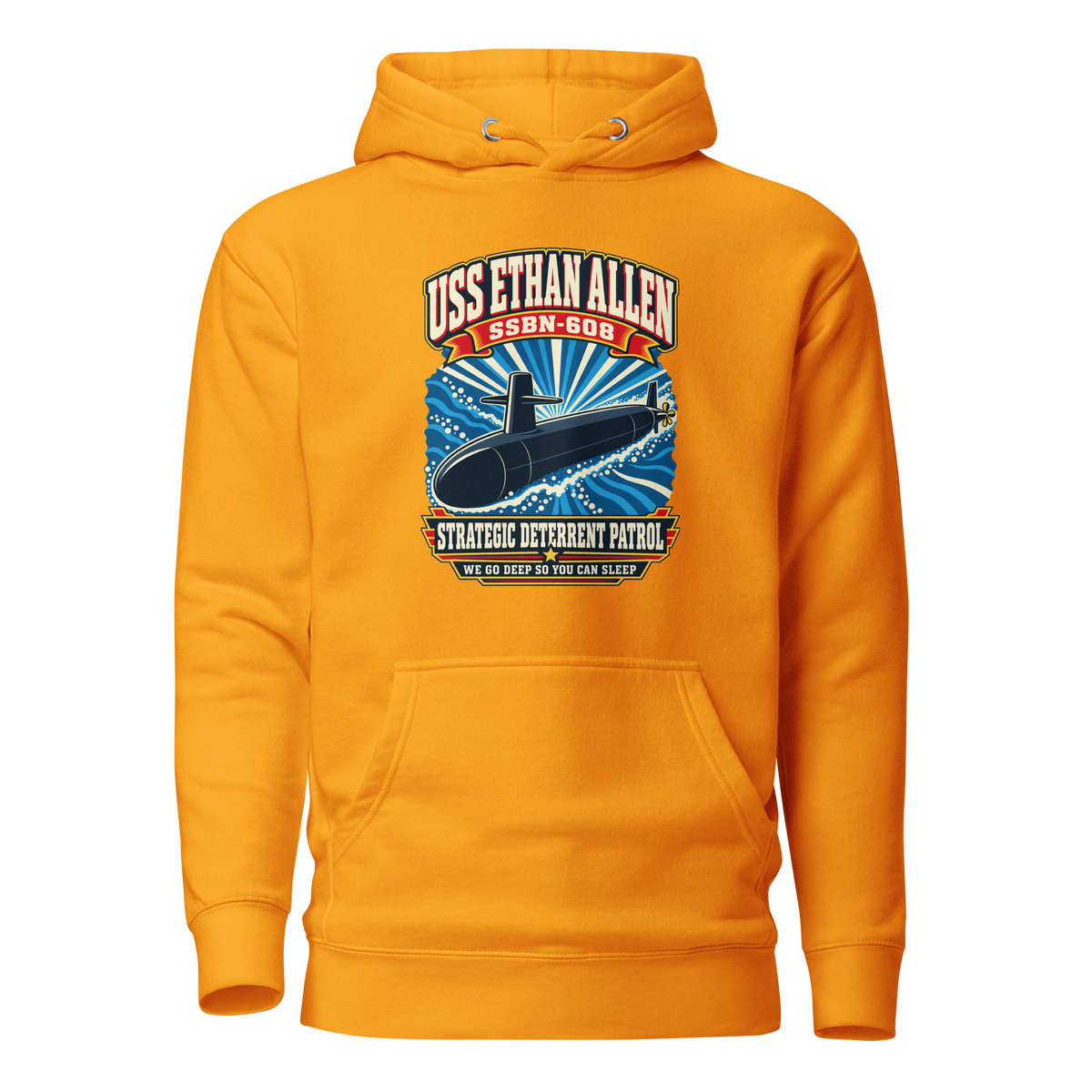 USS Ethan Allen (SSBN-608) Deterrent Patrol Hoodie - Retro