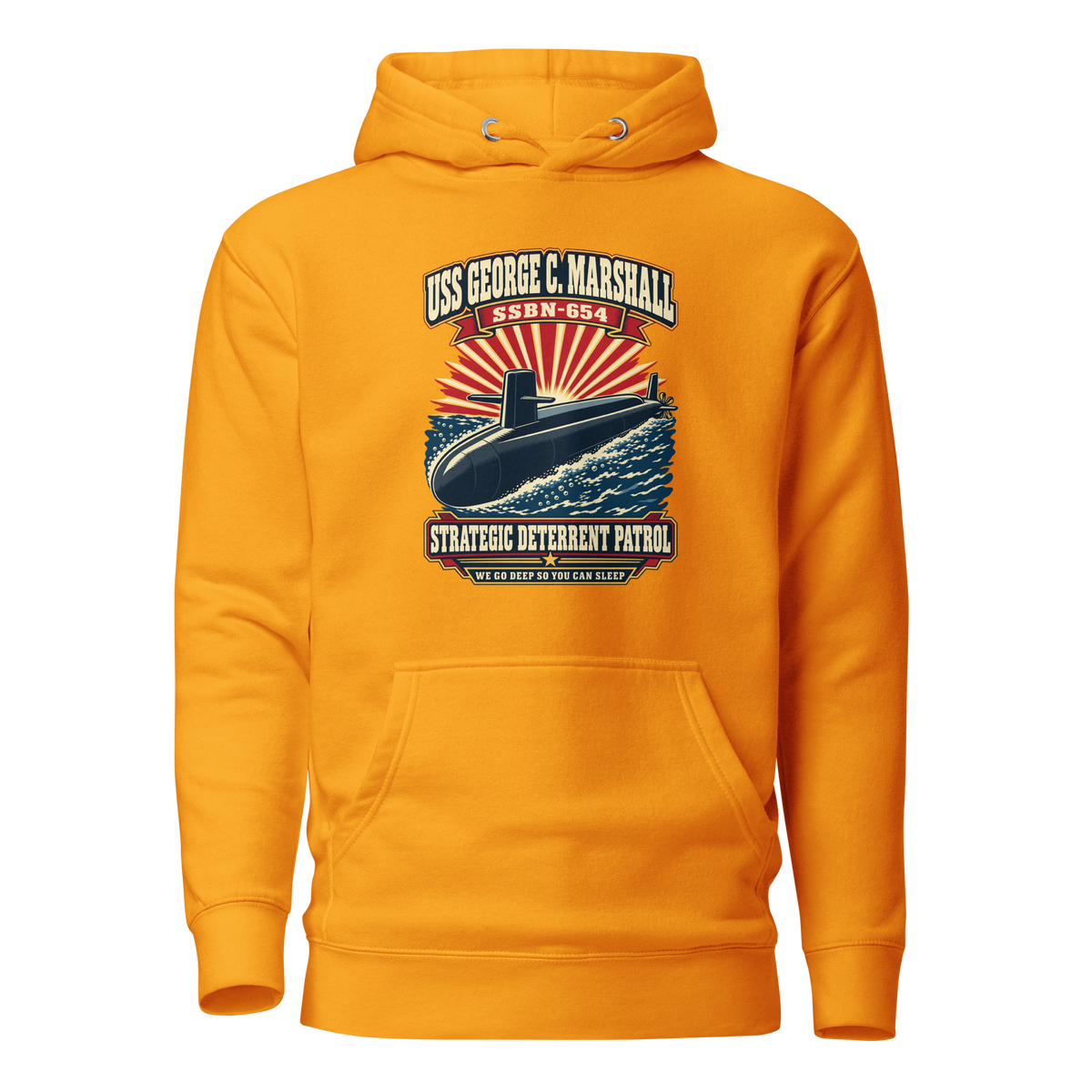 USS George C. Marshall (SSBN-654) Deterrent Patrol Hoodie - Retro