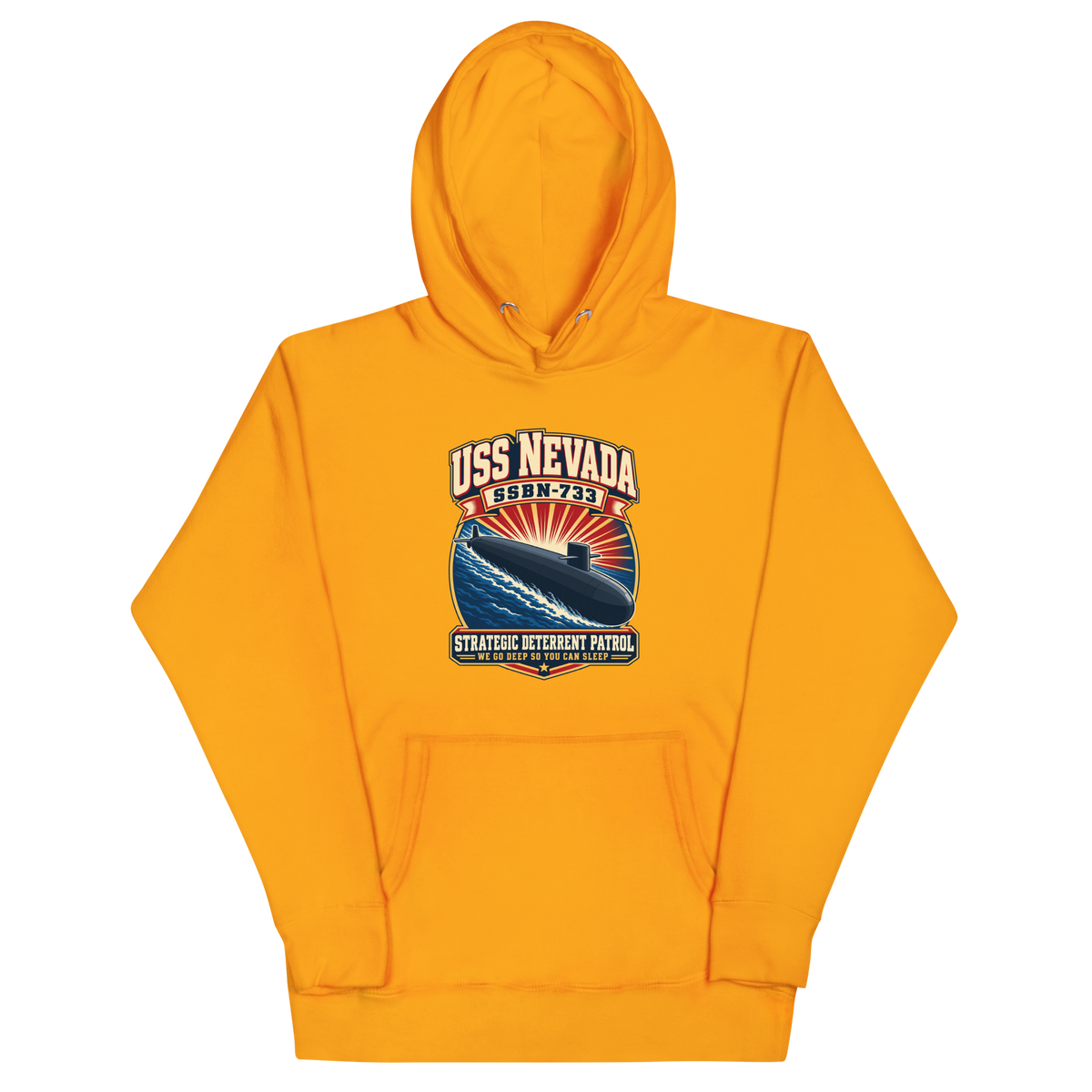 USS Nevada (SSBN-733) Deterrent Patrol Hoodie - Retro