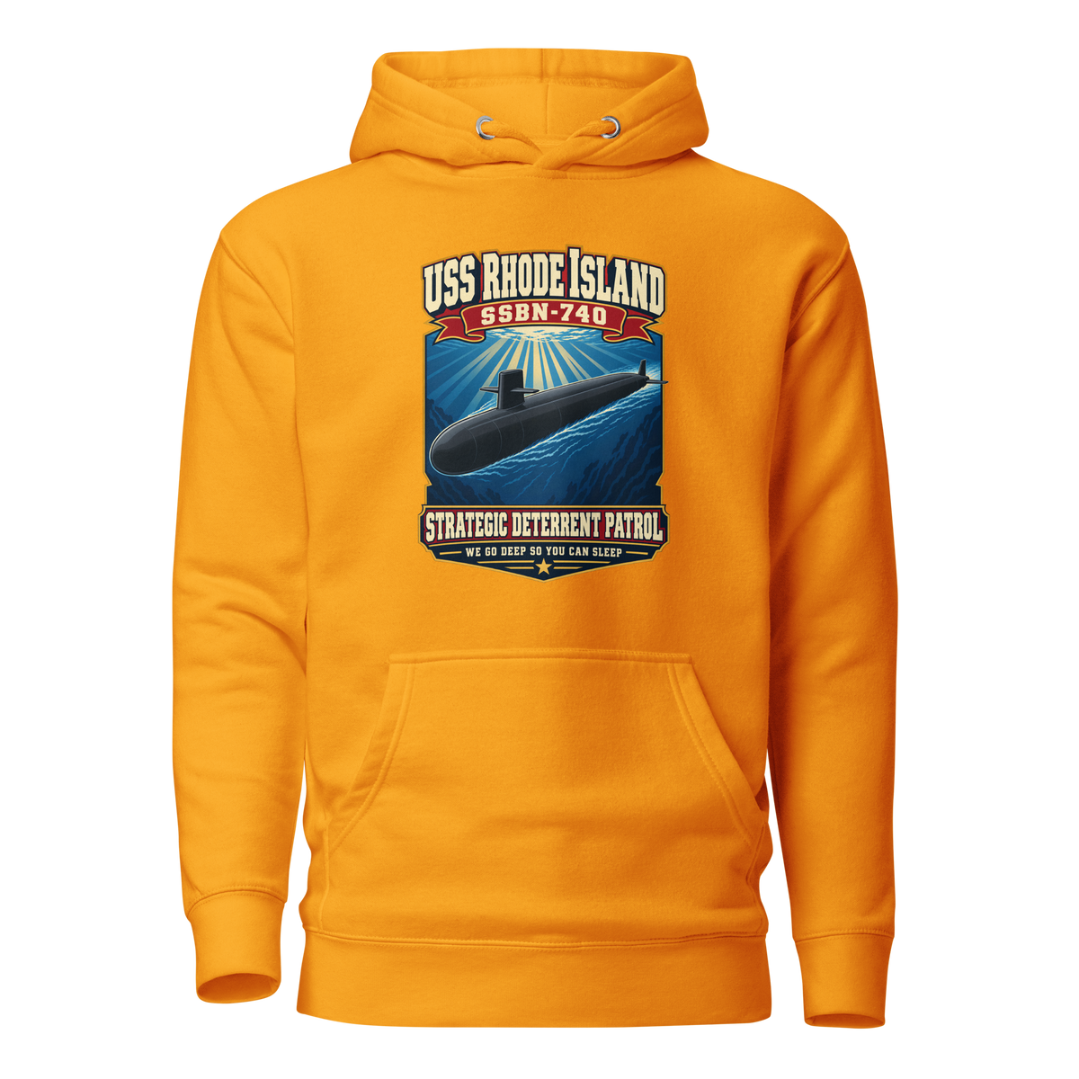 USS Rhode Island (SSBN-740) Deterrent Patrol Hoodie - Retro