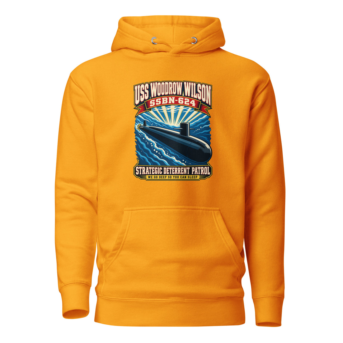 USS Woodrow Wilson (SSBN-624) Deterrent Patrol Hoodie - Retro