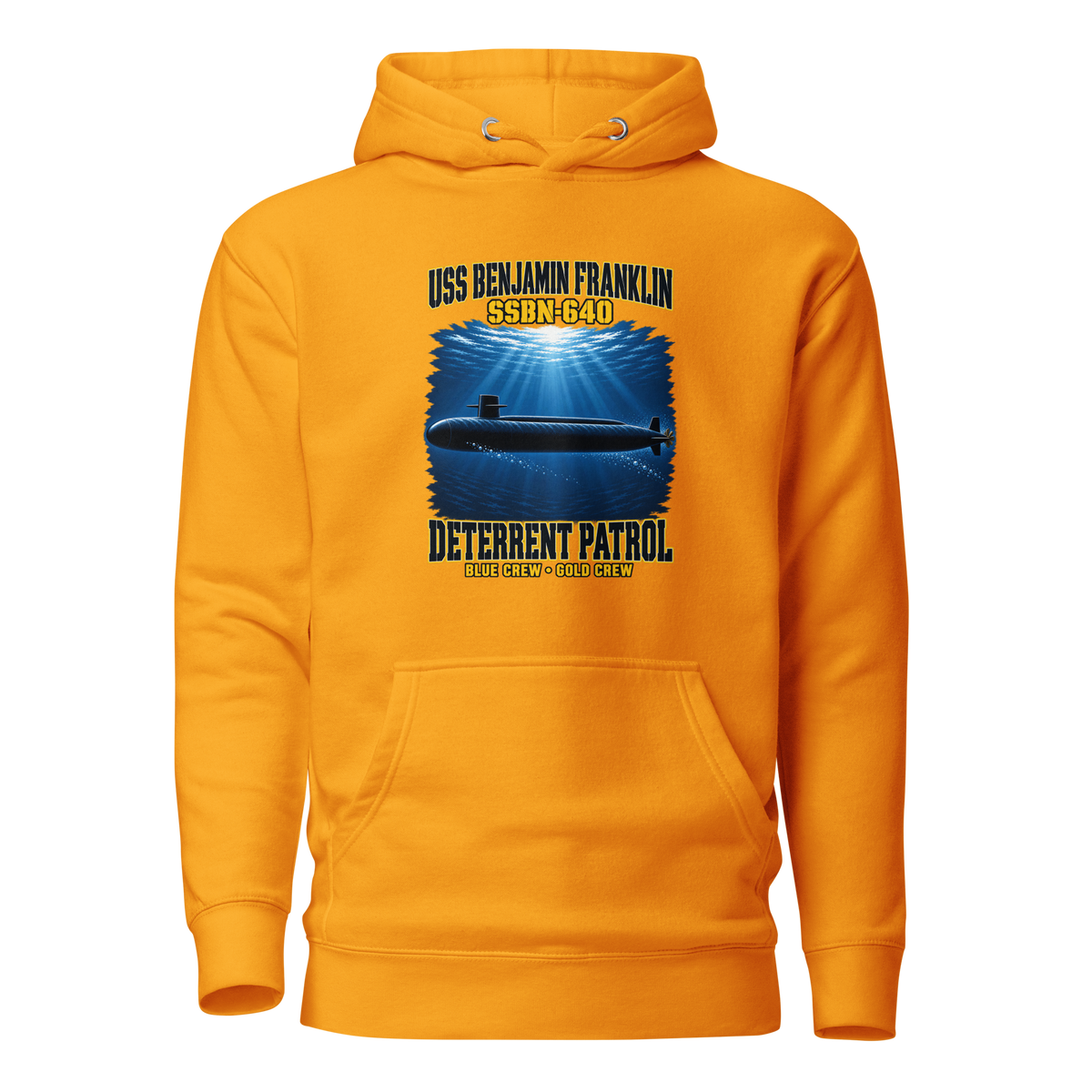 USS Benjamin Franklin (SSBN-640) Deterrent Patrol Hoodie - Deep Water