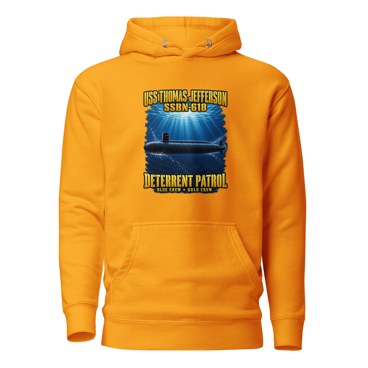 USS Thomas Jefferson (SSBN-618) Deterrent Patrol Hoodie - Deep Water
