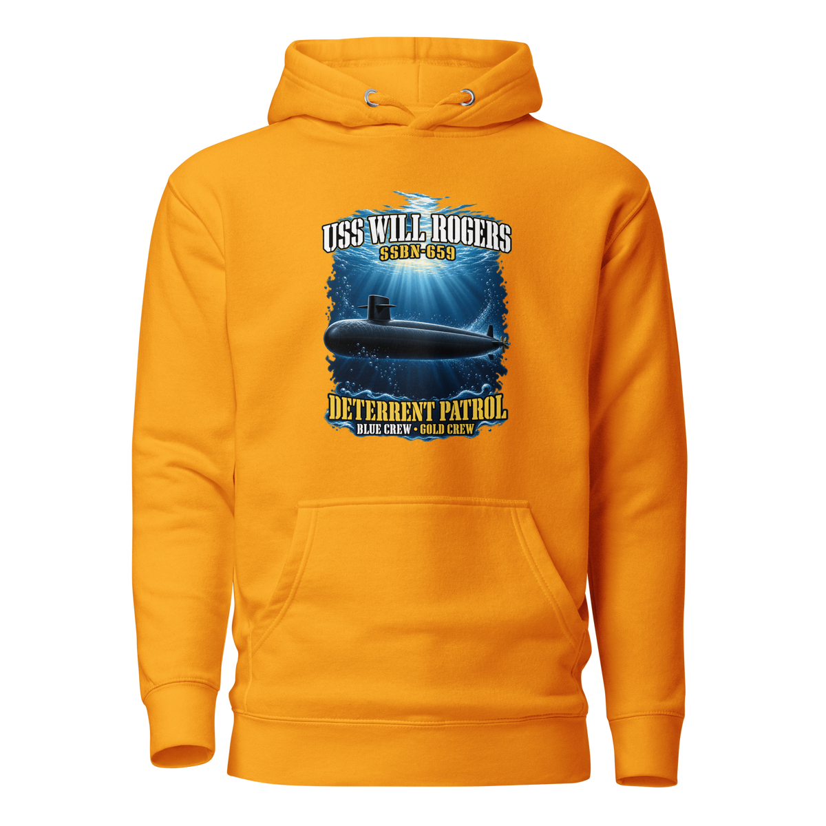 USS Will Rogers (SSBN-659) Deterrent Patrol Hoodie - Deep Water