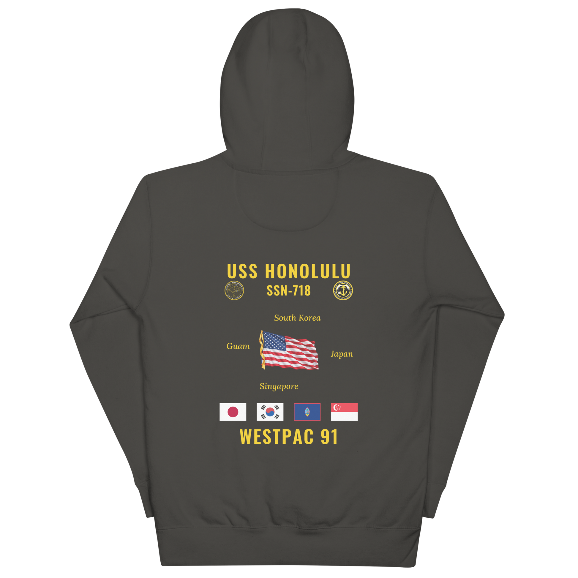 USS Honolulu (SSN-718) 1991 WestPac Cruise Hoodie