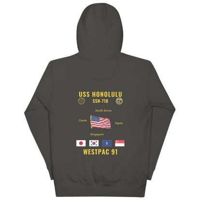 USS Honolulu (SSN-718) 1991 WestPac Cruise Hoodie