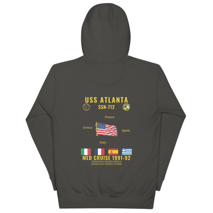 USS Atlanta (SSN-712) 1991-92 Med Cruise Hoodie