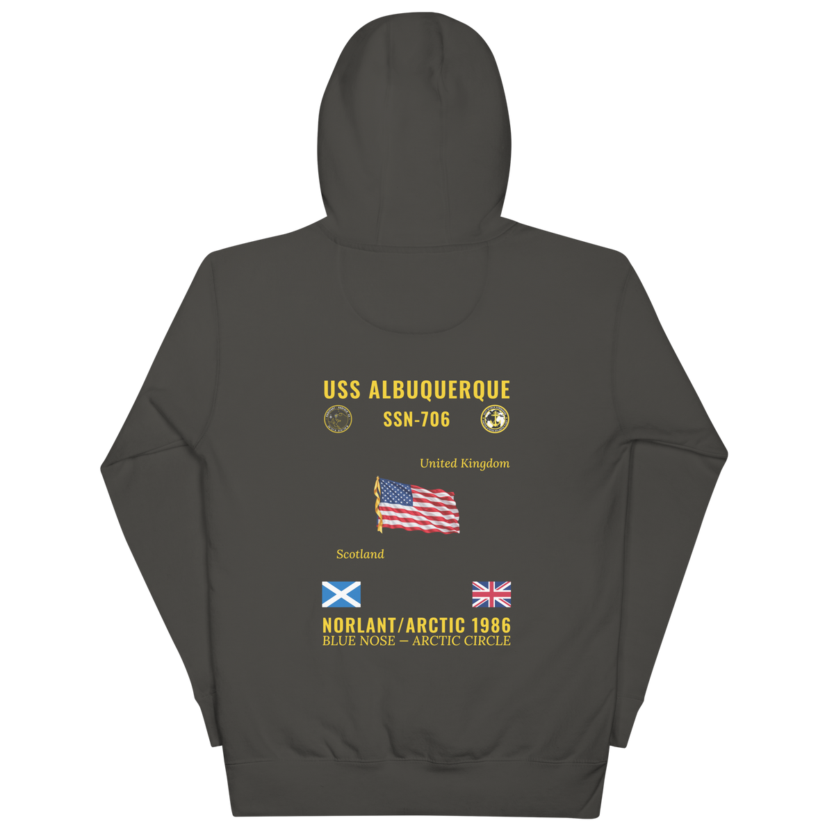 USS Albuquerque (SSN-706) 1986 NORLANT/Arctic Cruise Hoodie