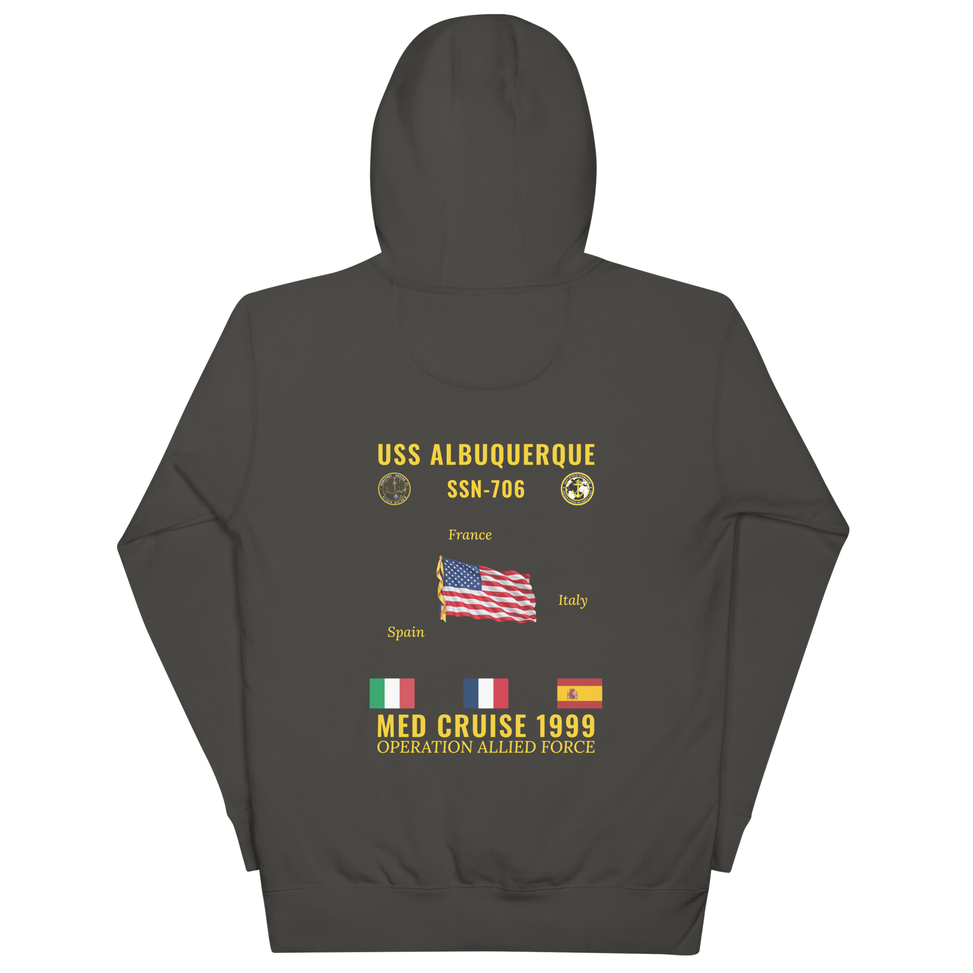 USS Albuquerque (SSN-706) 1999 Med Cruise Hoodie