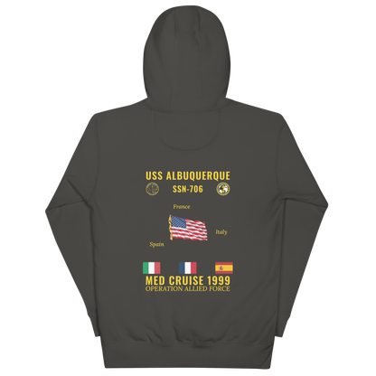 USS Albuquerque (SSN-706) 1999 Med Cruise Hoodie