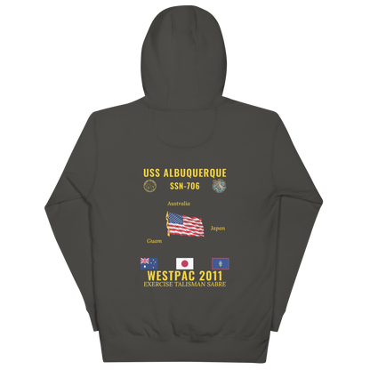 USS Albuquerque (SSN-706) 2011 WestPac Cruise Hoodie
