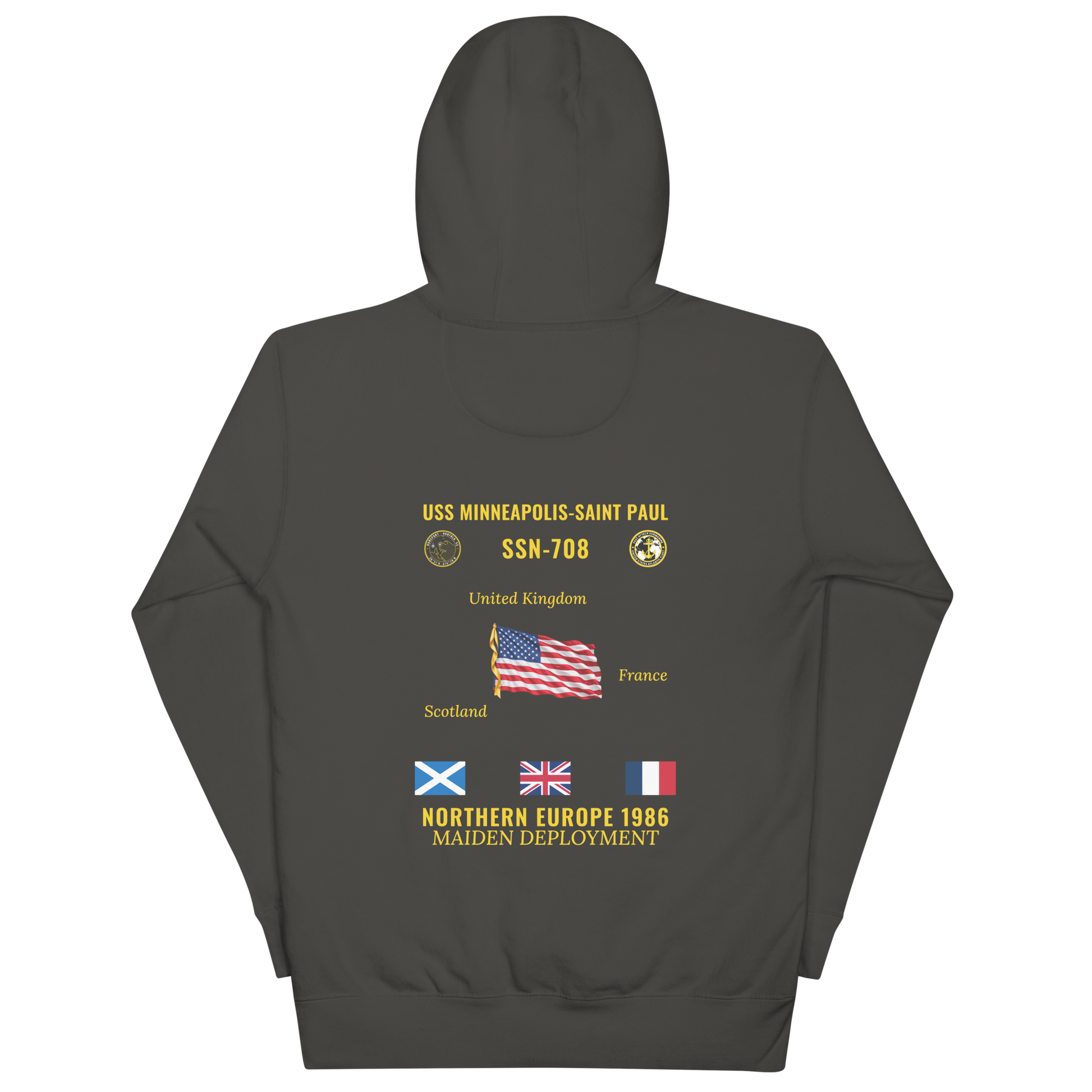 USS Minneapolis-Saint Paul (SSN-708) 1986 Northern Europe Cruise Hoodie