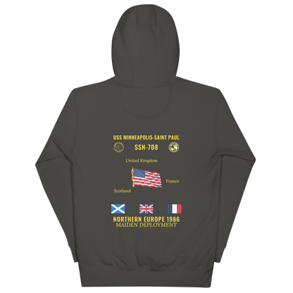 USS Minneapolis-Saint Paul (SSN-708) 1986 Northern Europe Cruise Hoodie