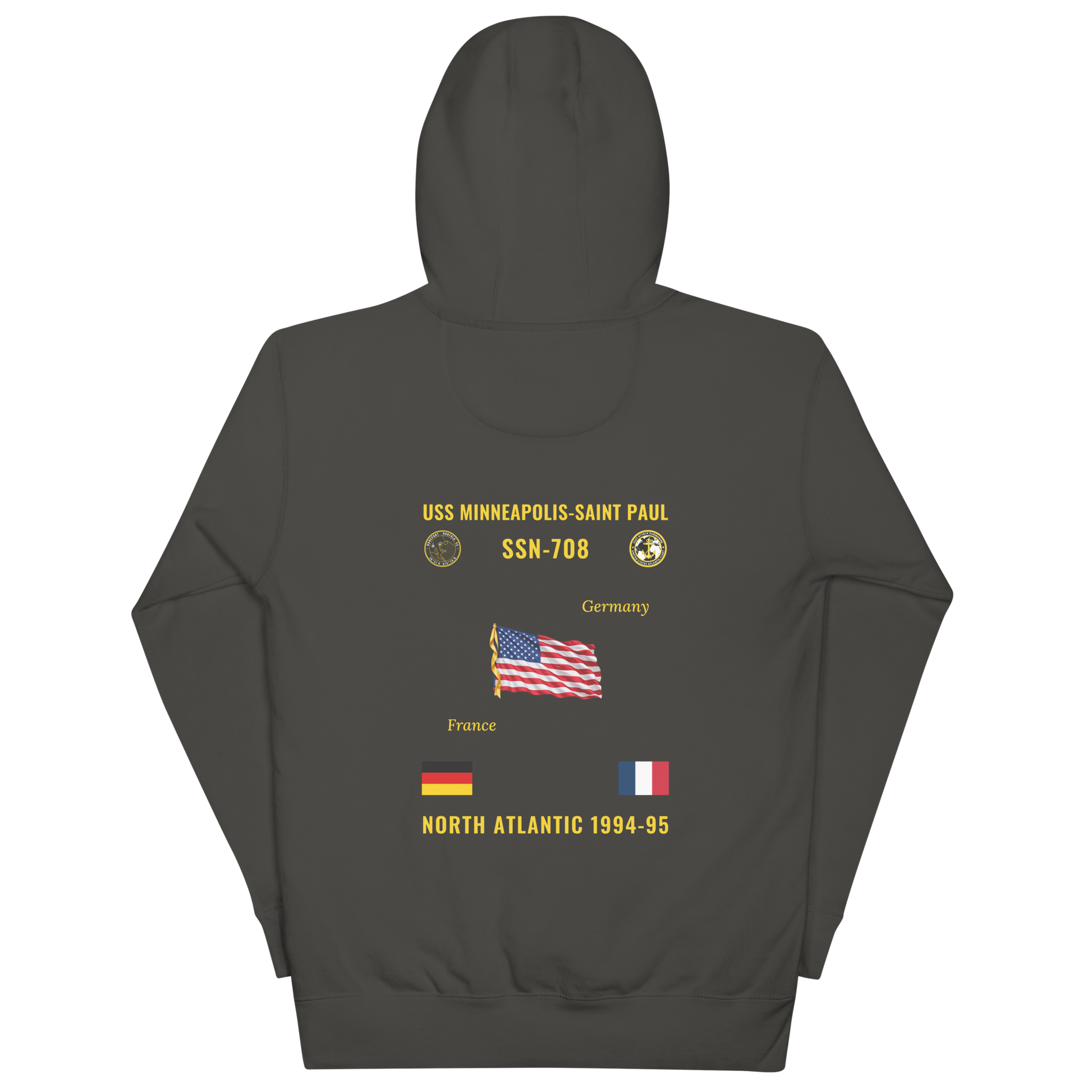 USS Minneapolis-Saint Paul (SSN-708) 1994-95 North Atlantic Cruise Hoodie