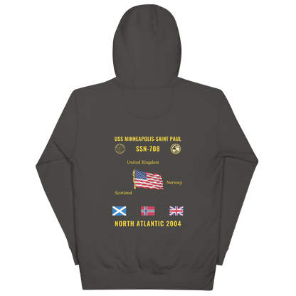 USS Minneapolis-Saint Paul (SSN-708) 2004 North Atlantic Cruise Hoodie