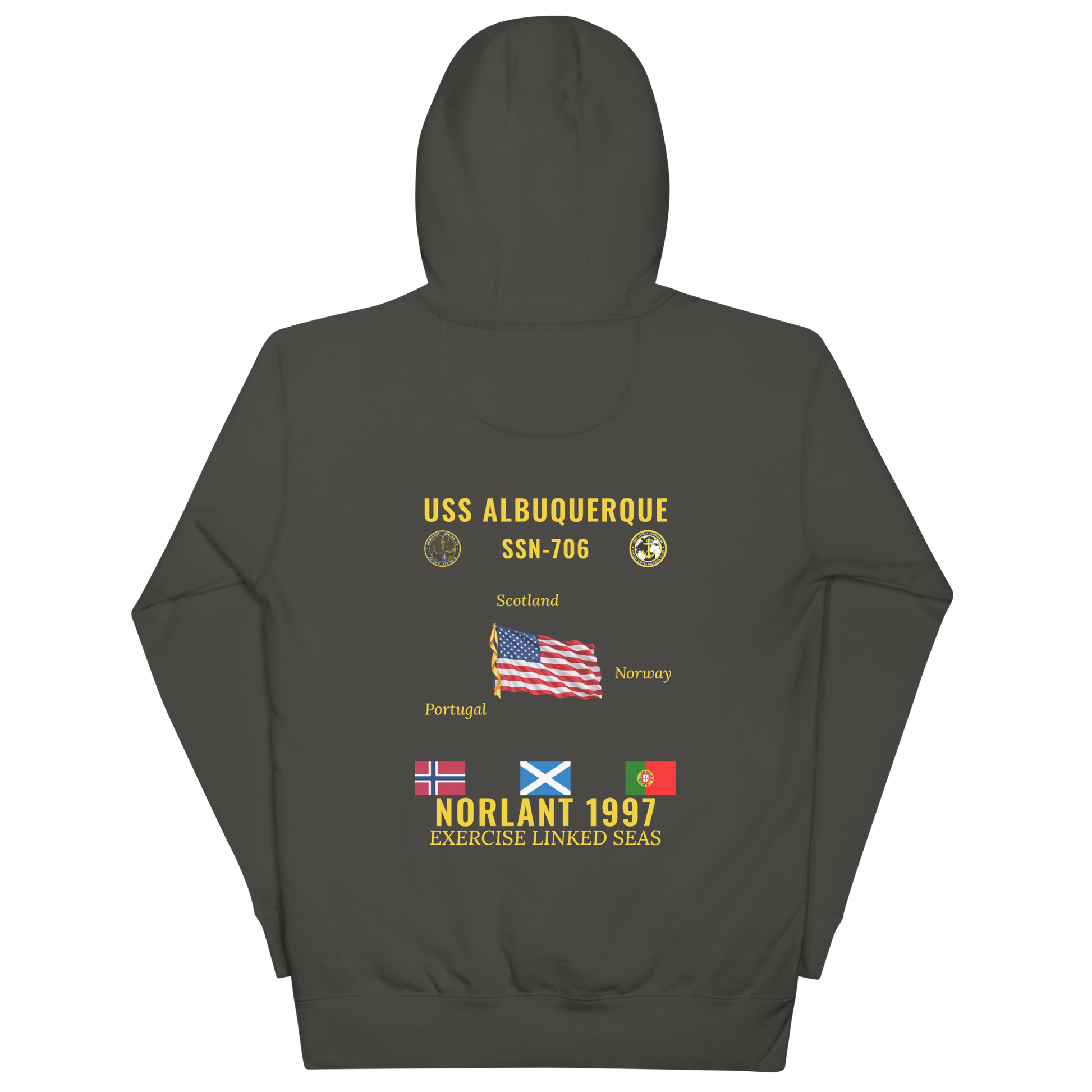 USS Albuquerque (SSN-706) 1997 NORLANT Cruise Hoodie