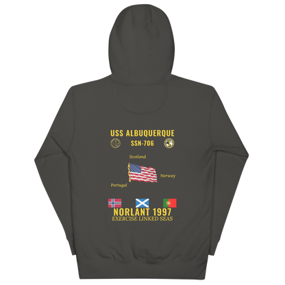 USS Albuquerque (SSN-706) 1997 NORLANT Cruise Hoodie