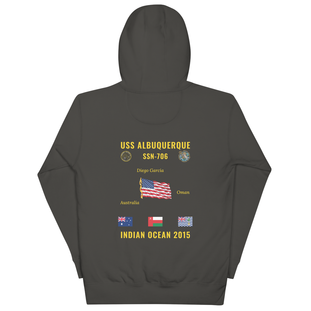 USS Albuquerque (SSN-706) 2015 Indian Ocean Cruise Hoodie