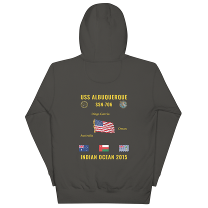 USS Albuquerque (SSN-706) 2015 Indian Ocean Cruise Hoodie
