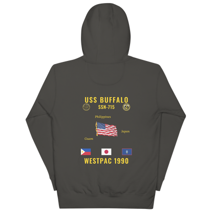 USS Buffalo (SSN-715) 1990 WestPac Cruise Hoodie