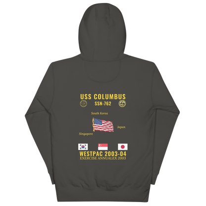 USS Columbus (SSN-762) 2003-04 WestPac Cruise Hoodie