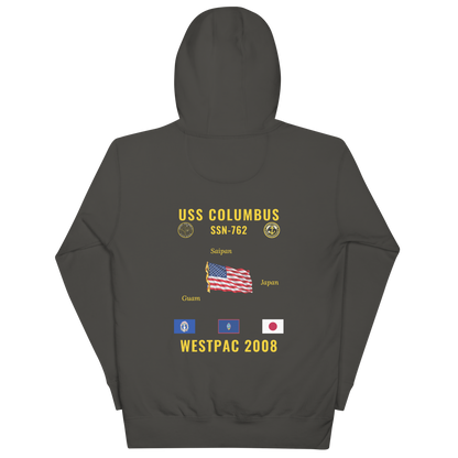 USS Columbus (SSN-762) 2008 WestPac Cruise Hoodie