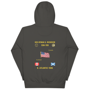 USS Hyman G. Rickover (SSN-709) 1986 N. Atlantic Cruise Hoodie