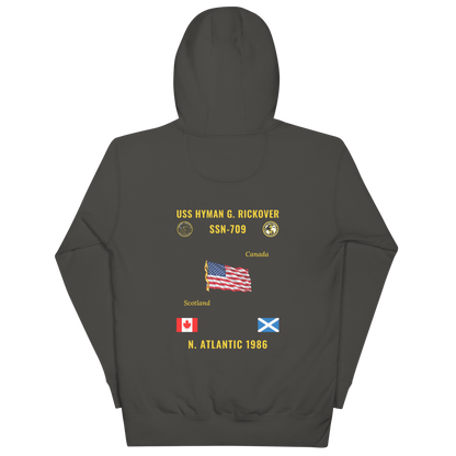 USS Hyman G. Rickover (SSN-709) 1986 N. Atlantic Cruise Hoodie