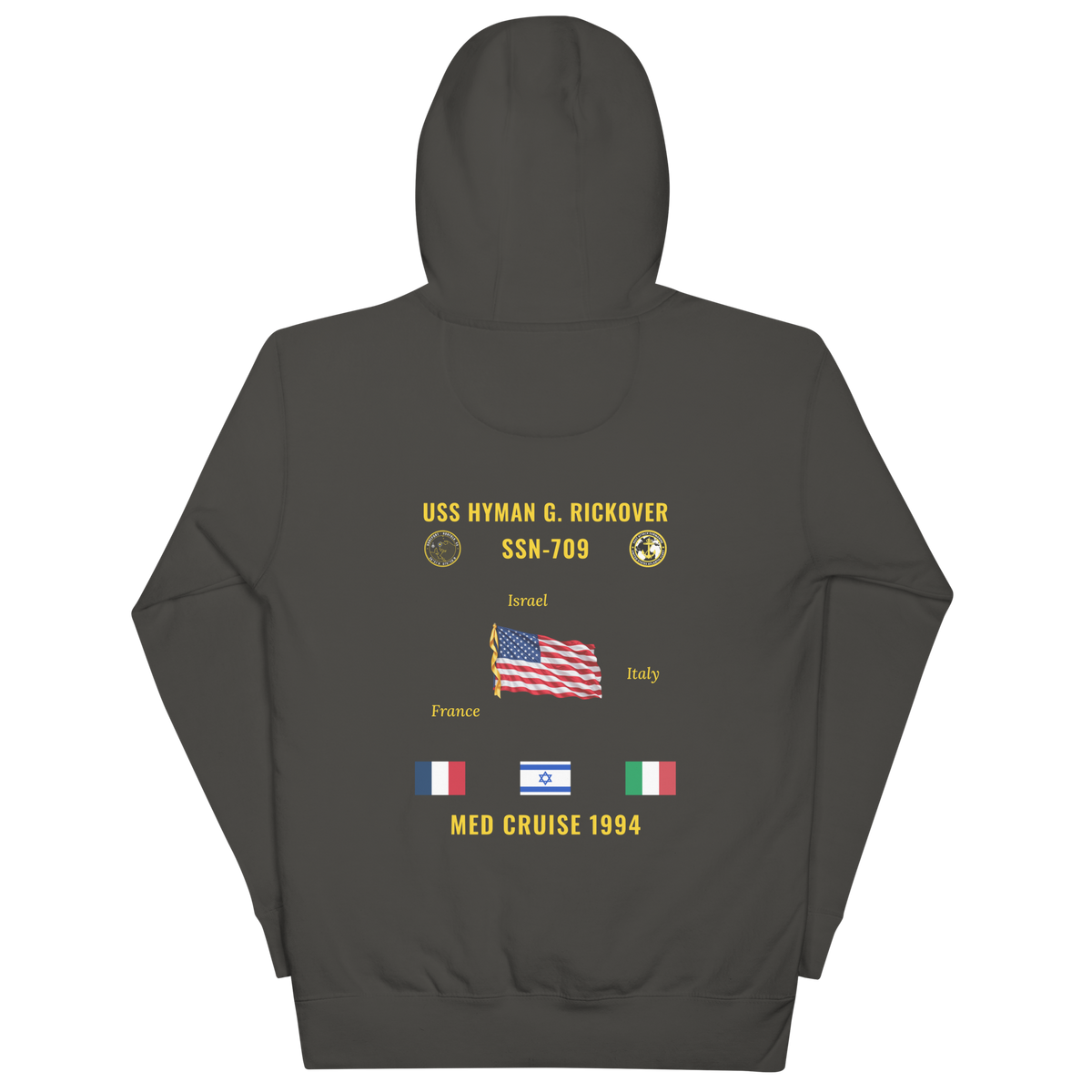 USS Hyman G. Rickover (SSN-709) 1994 Med Cruise Hoodie