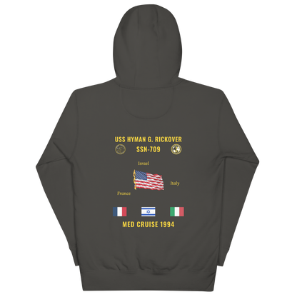 USS Hyman G. Rickover (SSN-709) 1994 Med Cruise Hoodie