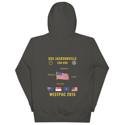 USS Jacksonville (SSN-699) 2015 WestPac Cruise Hoodie