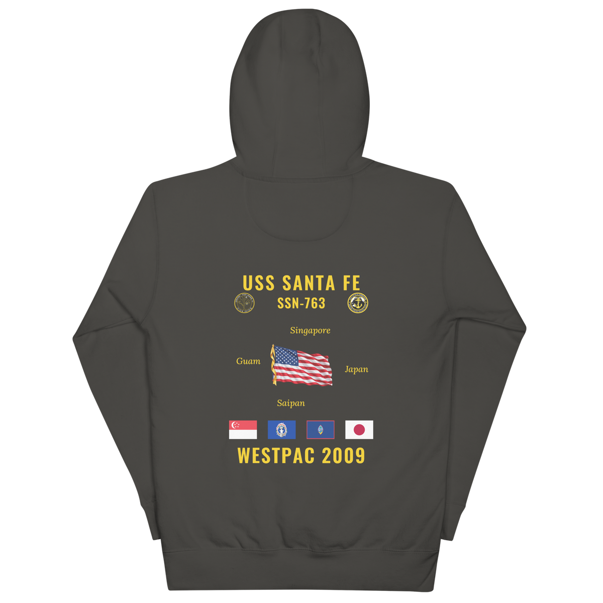 USS Santa Fe (SSN-763) 2009 WestPac Cruise Hoodie