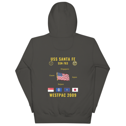 USS Santa Fe (SSN-763) 2009 WestPac Cruise Hoodie