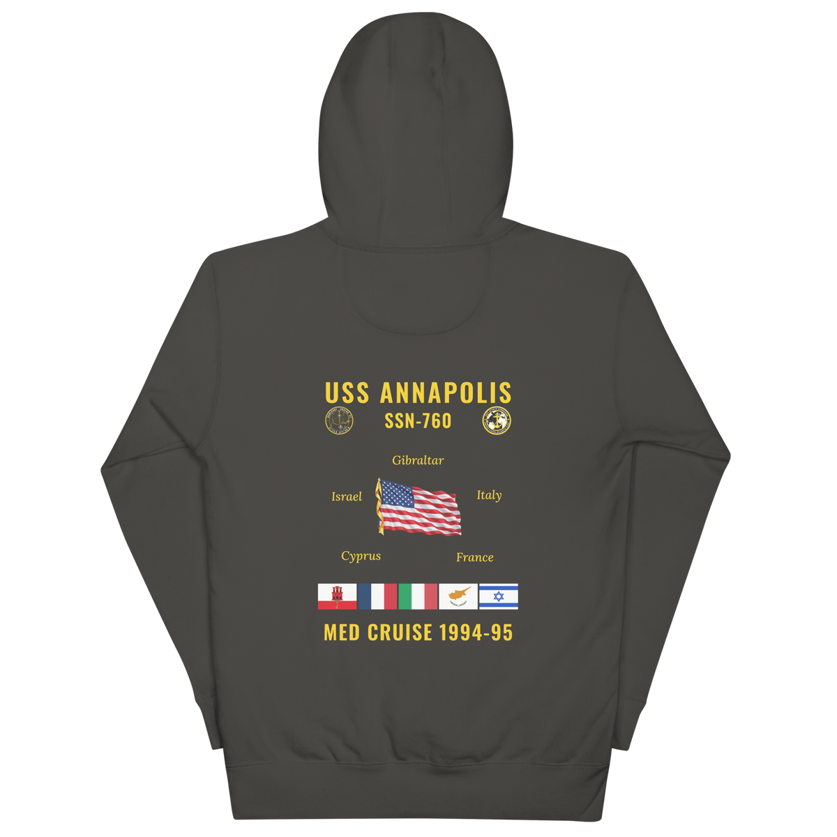 USS Annapolis (SSN-760) 1994-95 Med Cruise Hoodie