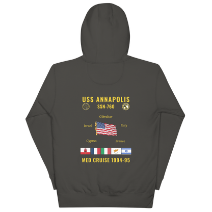 USS Annapolis (SSN-760) 1994-95 Med Cruise Hoodie