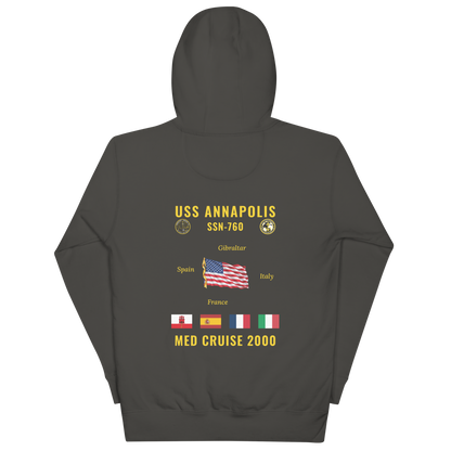 USS Annapolis (SSN-760) 2000 Med Cruise Hoodie