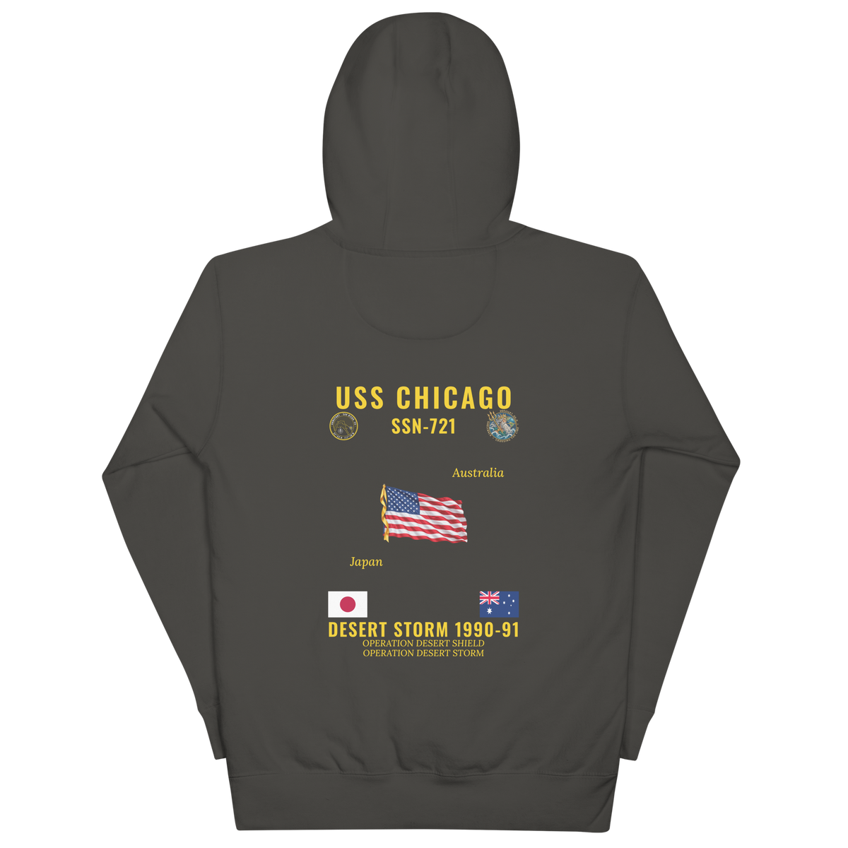 USS Chicago (SSN-721) 1990-91 Desert Storm Cruise Hoodie