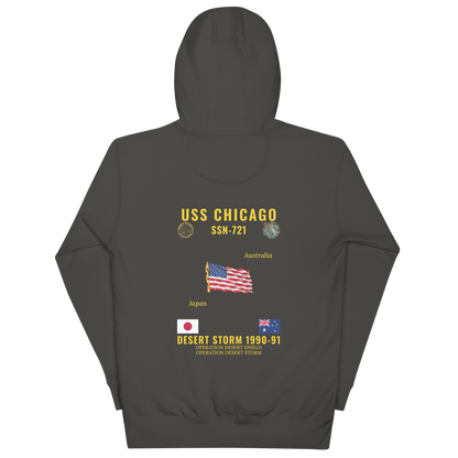USS Chicago (SSN-721) 1990-91 Desert Storm Cruise Hoodie