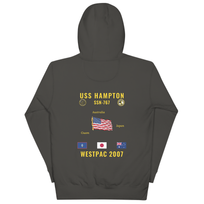 USS Hampton (SSN-767) 2007 WestPac Cruise Hoodie