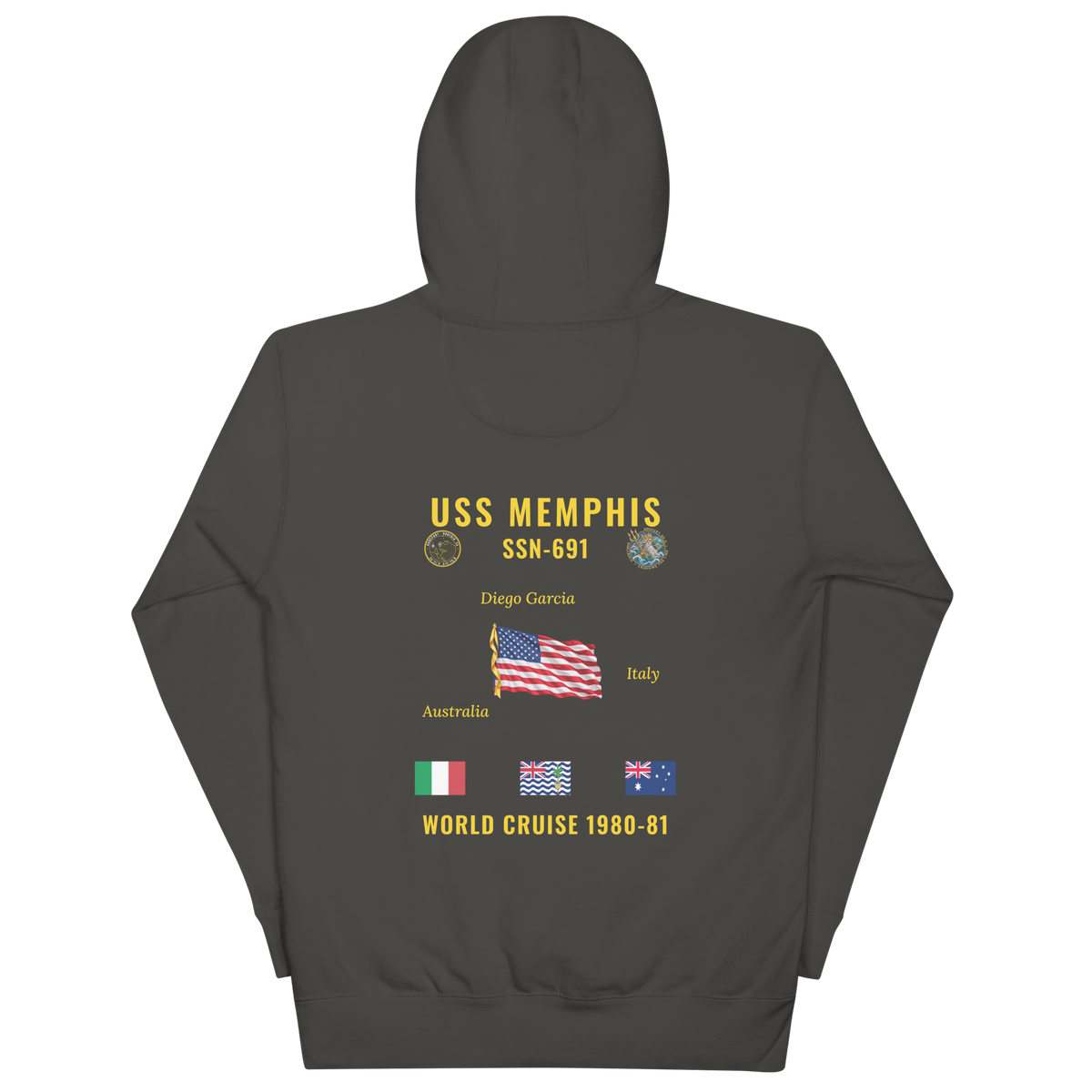 USS Memphis (SSN-691) 1980-81 World Cruise Hoodie