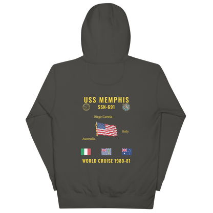 USS Memphis (SSN-691) 1980-81 World Cruise Hoodie